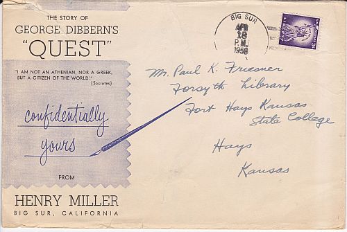 Henry Miller envelope