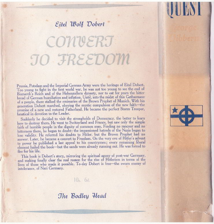Back Cover of Quest dust jacket, UK edition