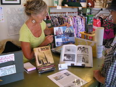 Selling Dark Sun at Cortes Craft Shop in Squirrel Cove, Desolation Sound